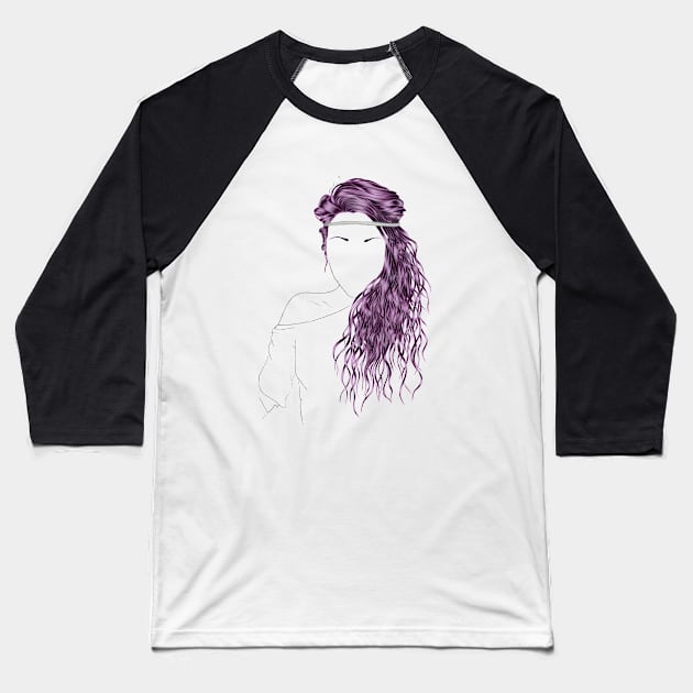 Hair, no face Baseball T-Shirt by Zdenucha